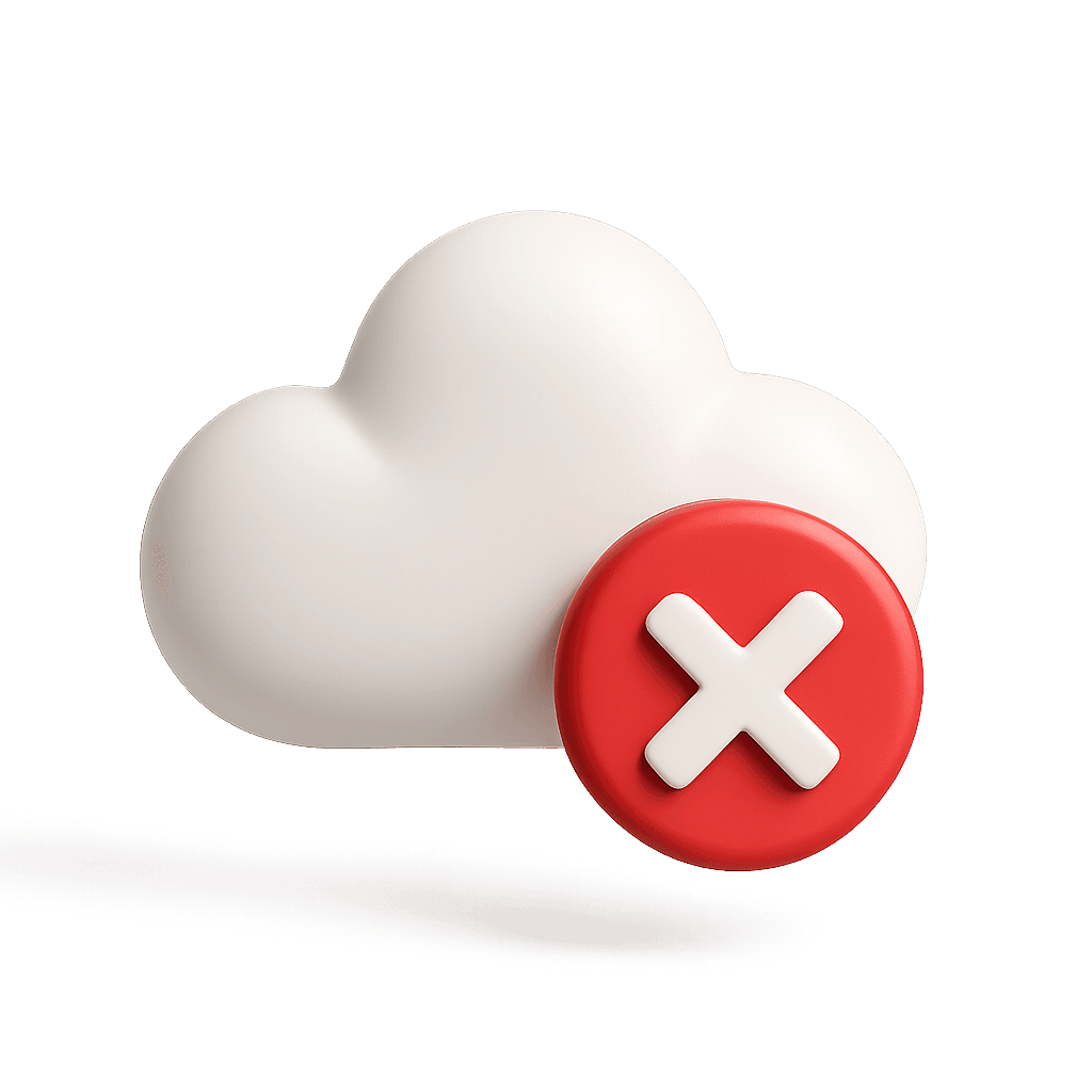 A cloud with a red cross